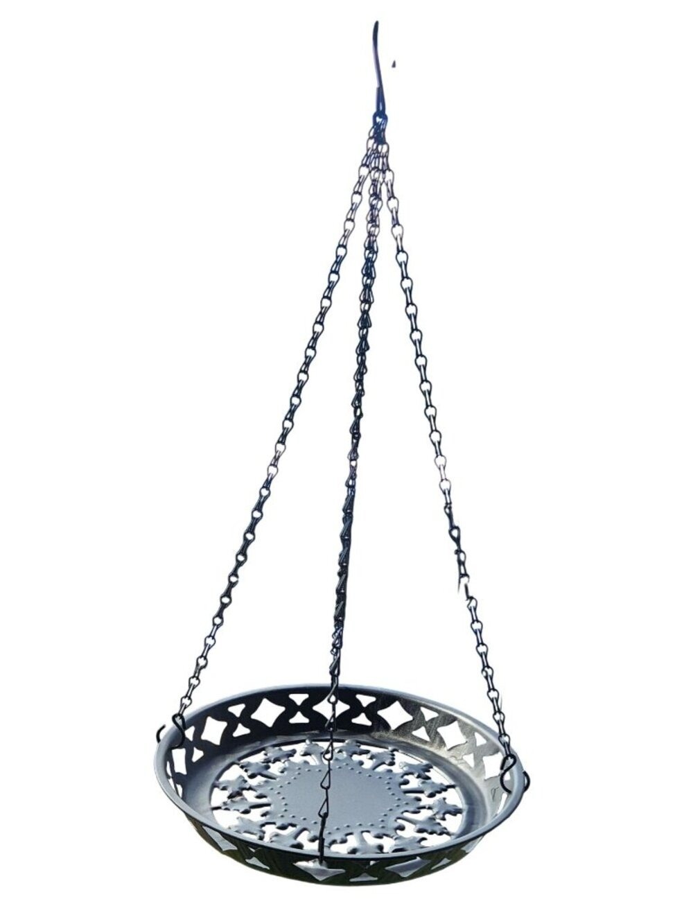 Black Metal Hanging Planter Basket 12 Rustic Farmhouse Boho Indoor Outdoor - Picture 8 of 8